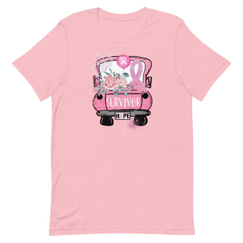 Survivor - Breast Cancer Awareness - Pink - Short-Sleeve Unisex T-Shirt.