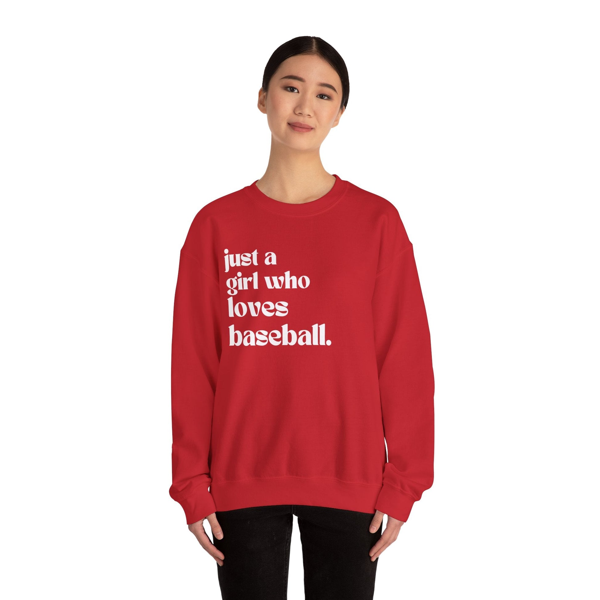 Just a Girl Who Love Baseball Crewneck Sweatshirt - joyful